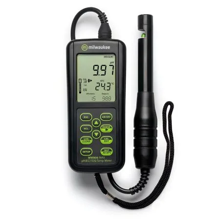 Medidor combinado 3 en 1 de pH, CE y TDS de rango bajo Milwaukee MW801 PRO con ATC