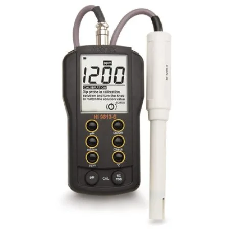 Medidor portátil de temperatura y pH/EC/TDS - HI9813-6
