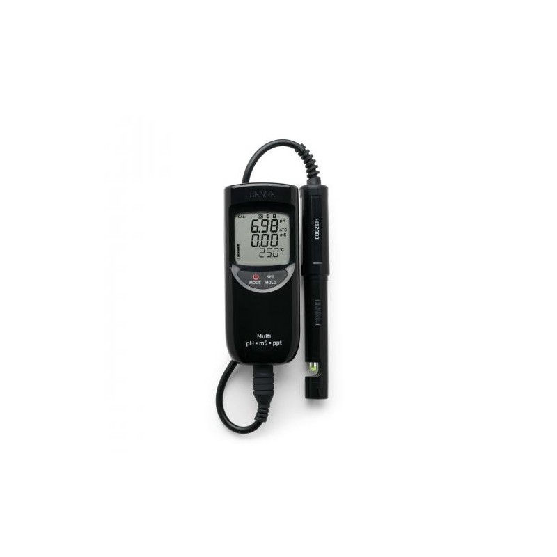 Medidor pórtatil para pH/CE/TDS/ Temperatura (intervalo alto) marca HANNA - HI991301